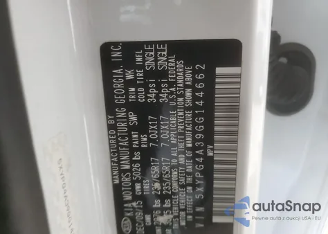 2016 Kia Sorento Lx из США, поврежденный, VIN 5XYPG4A39GG144662